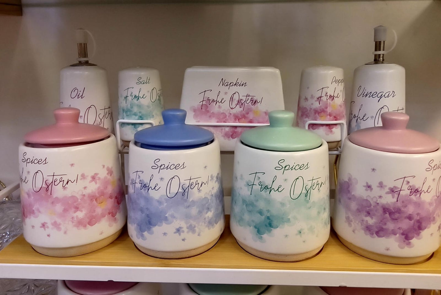 طقم توابل بورسلين 12 قطعة تركي على حامل