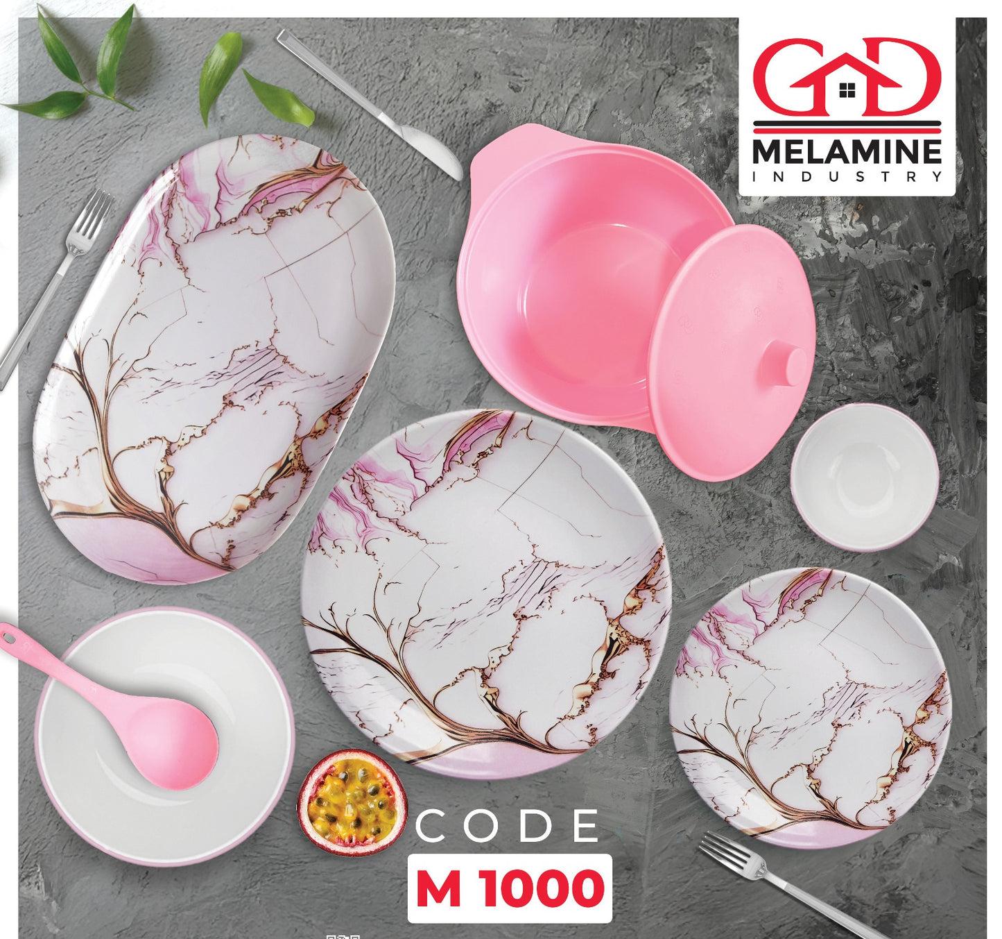 طقم عشاء ميلامين جي دي مدور اشكال مختلفه