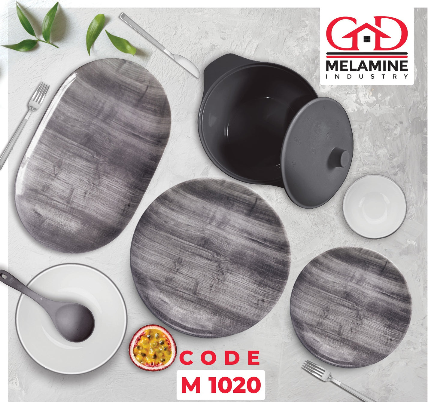 طقم عشاء ميلامين جي دي مدور اشكال مختلفه