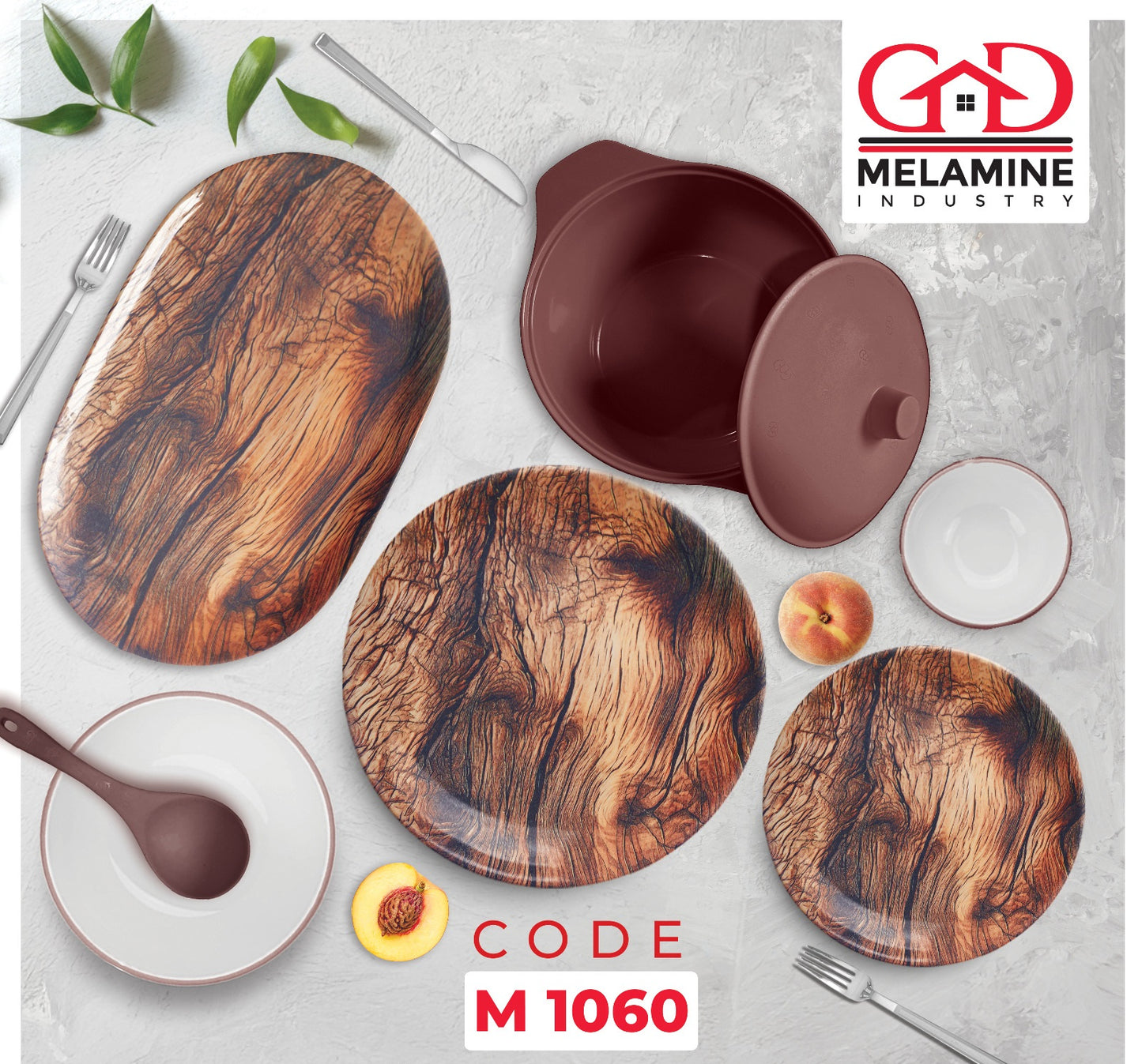 طقم عشاء ميلامين جي دي مدور اشكال مختلفه