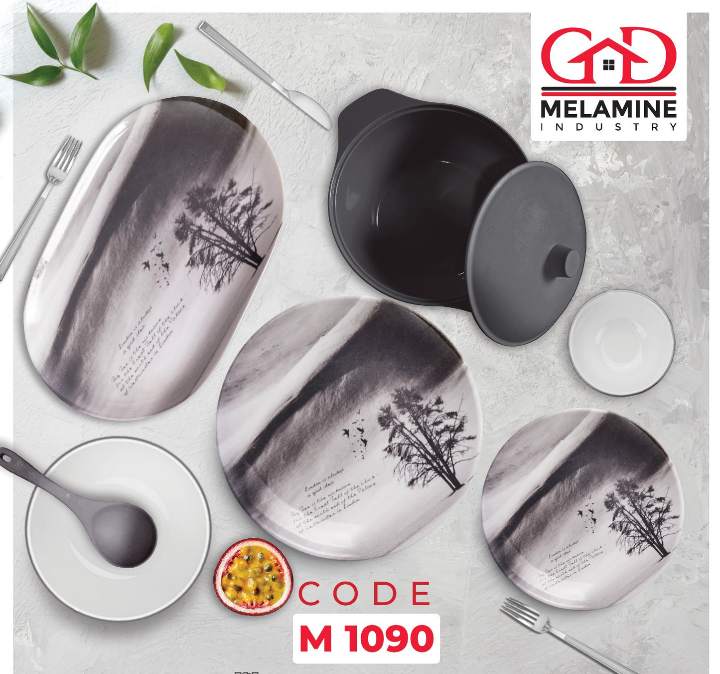 طقم عشاء ميلامين جي دي مدور اشكال مختلفه