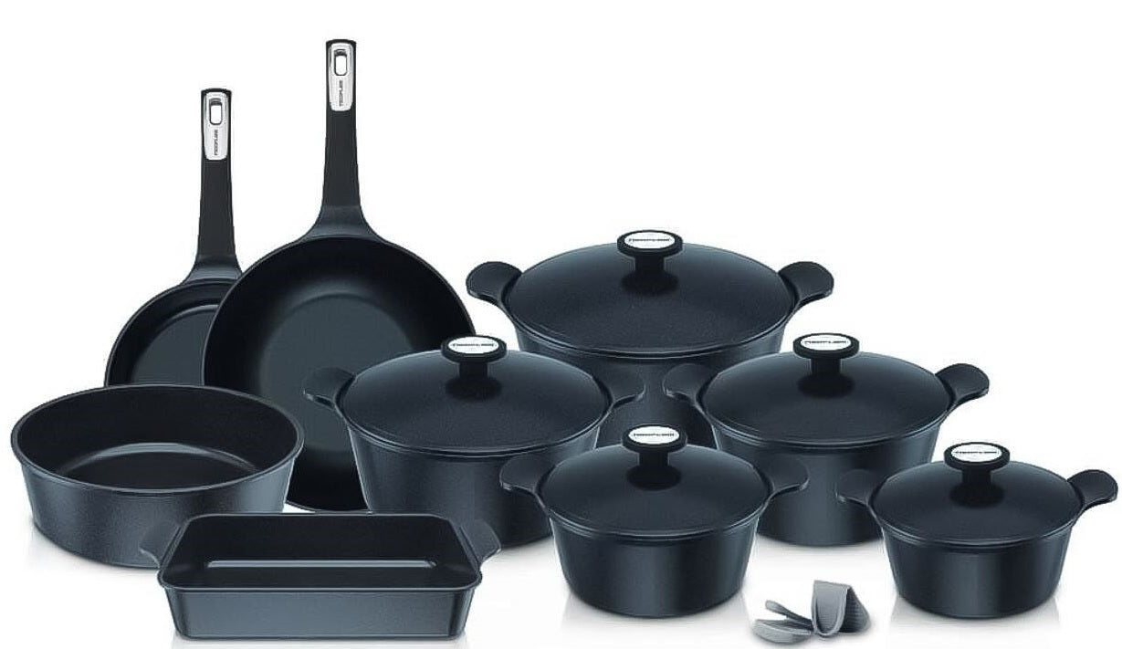 طقم جرانيت نيوفلام كوري أصلي 14 قطعة - متوفر بـ 4 ألوان (روز، وورم، جراي، أسود)