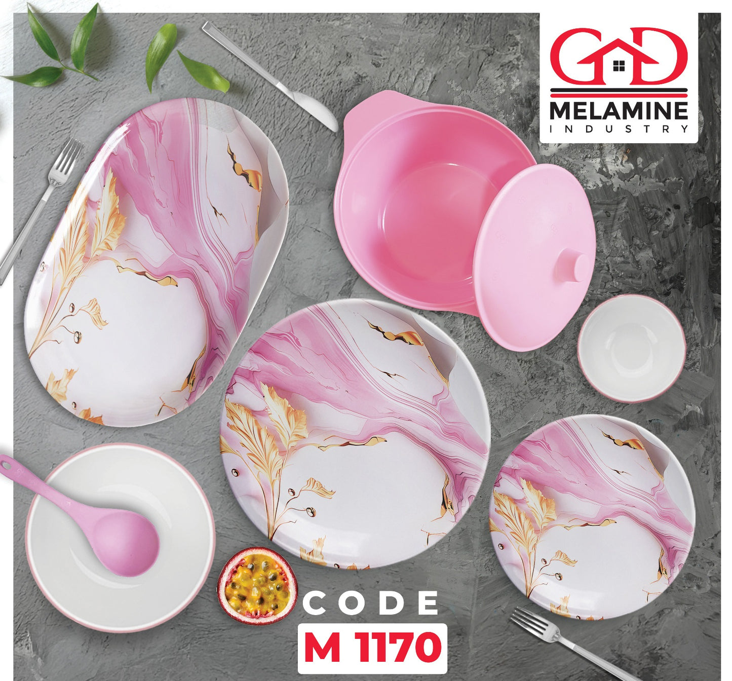 طقم عشاء ميلامين جي دي مدور اشكال مختلفه