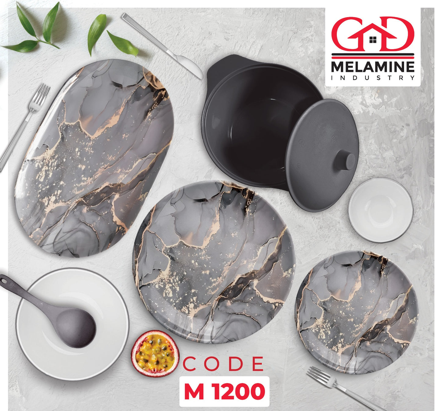 طقم عشاء ميلامين جي دي مدور اشكال مختلفه