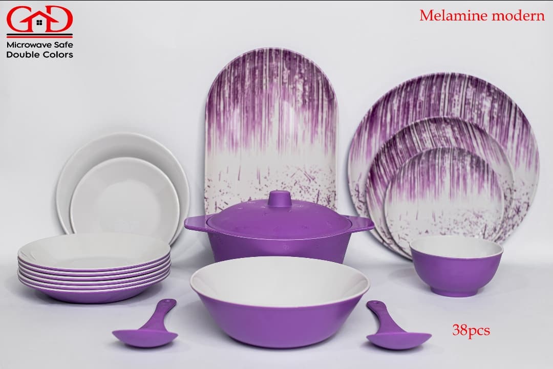 طقم عشاء ميلامين جي دي مدور اشكال مختلفه