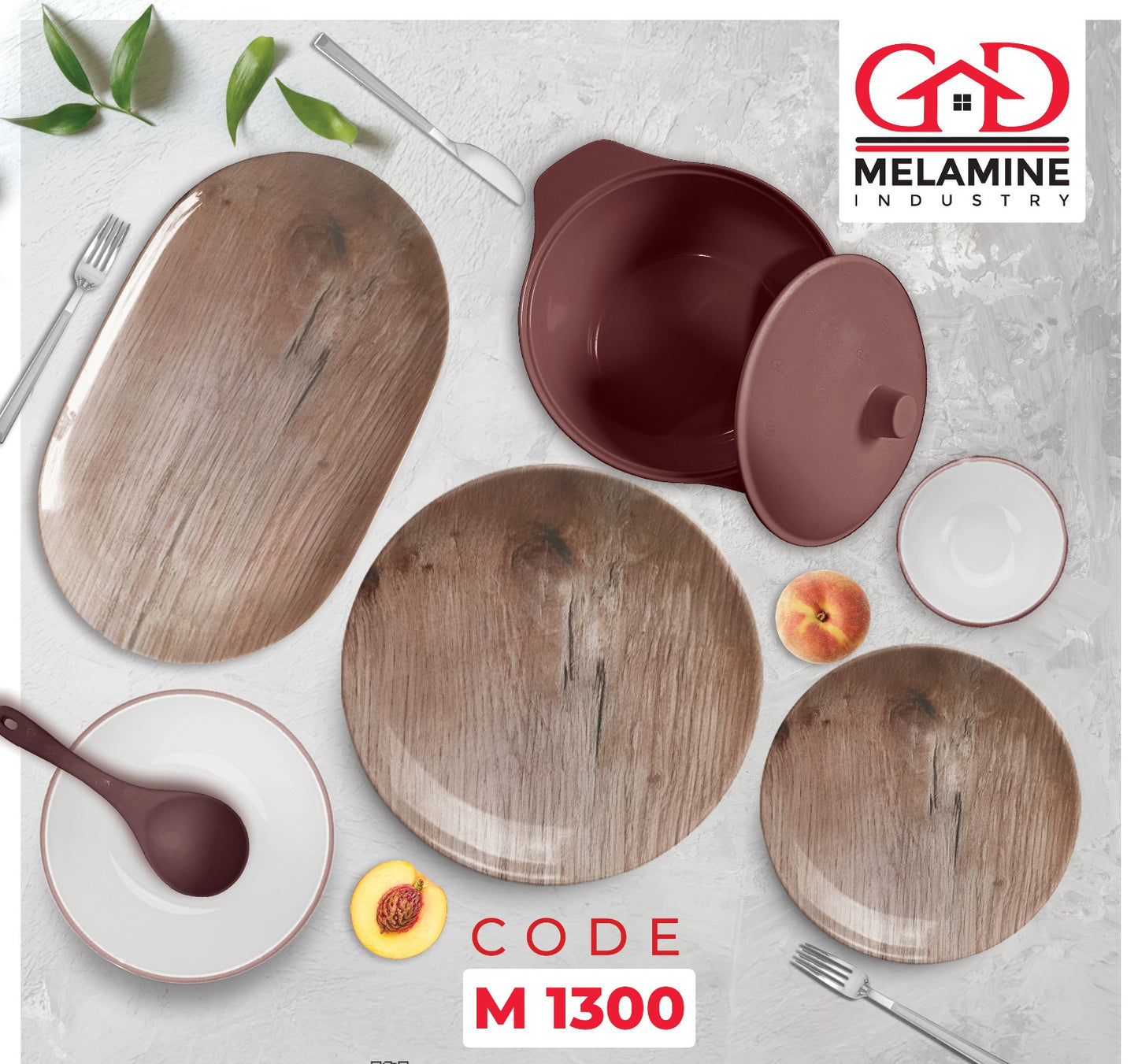 طقم عشاء ميلامين جي دي مدور اشكال مختلفه