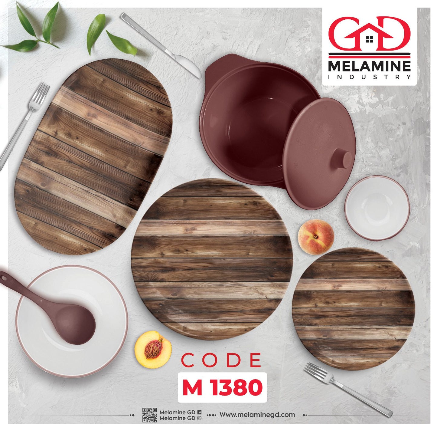 طقم عشاء ميلامين جي دي مدور اشكال مختلفه