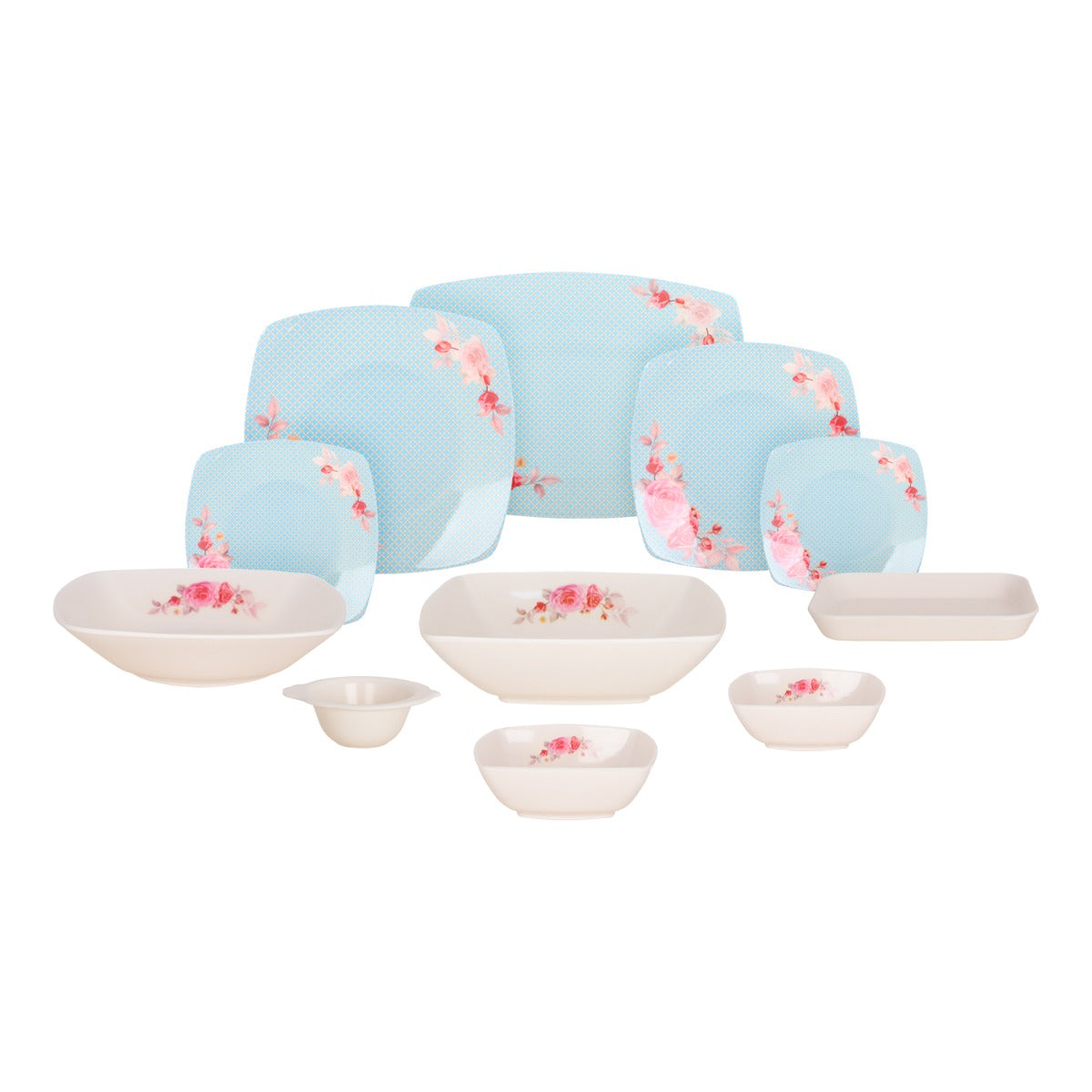 طقم عشاء ميلامين الشريف 38 قطعة - تصميم مدور