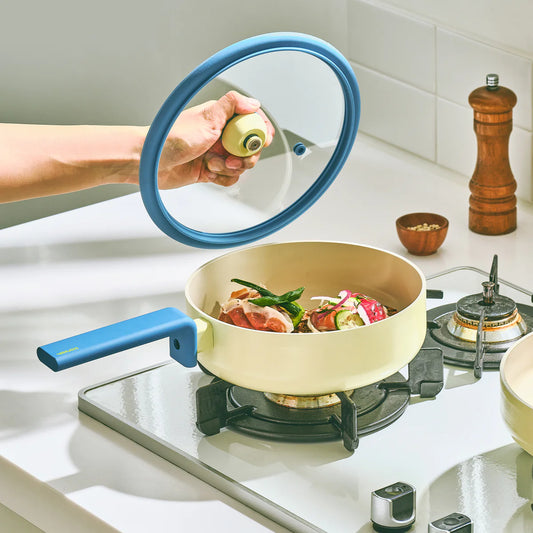 Danish Cookware/ووك24سم+غطاء زجاج