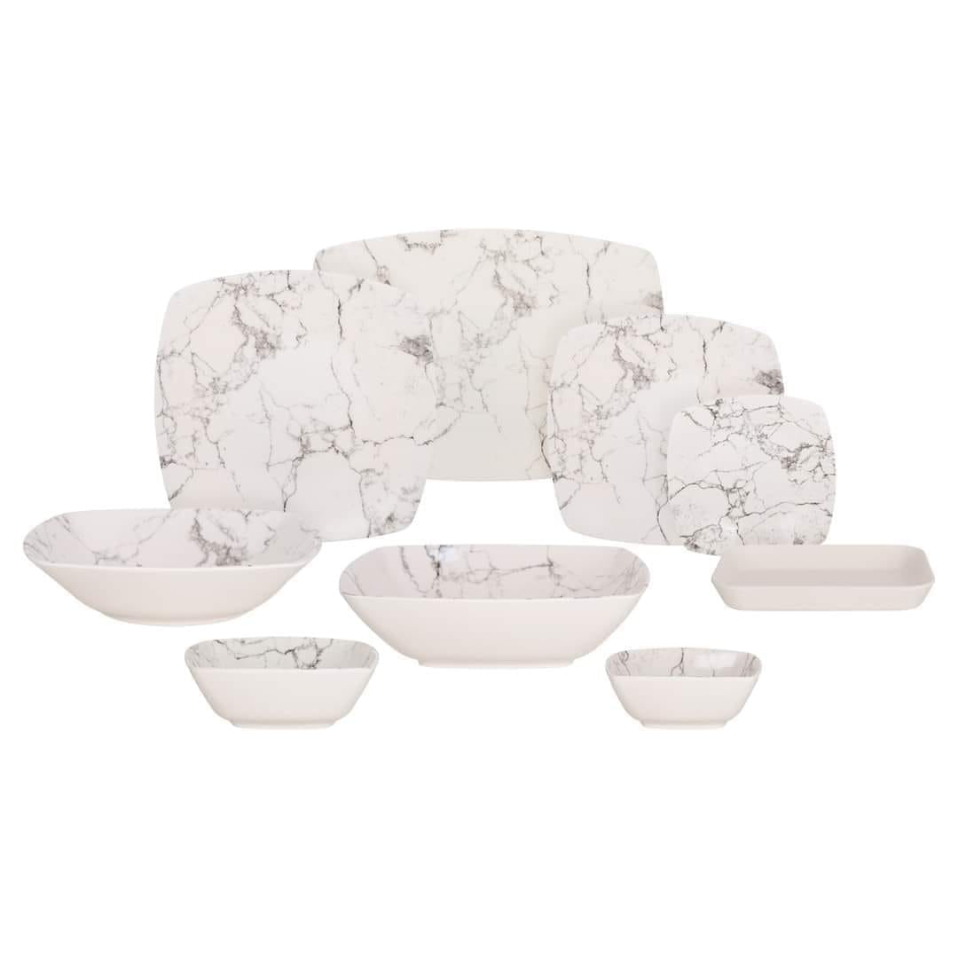 طقم عشاء ميلامين الشريف 38 قطعة - تصميم مدور