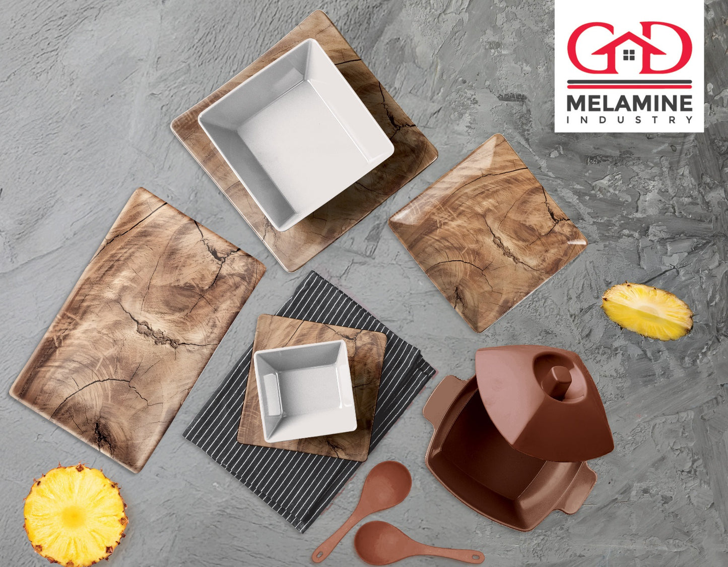 طقم عشاء ميلامين جي دي (GD) ماليزي 38 قطعة