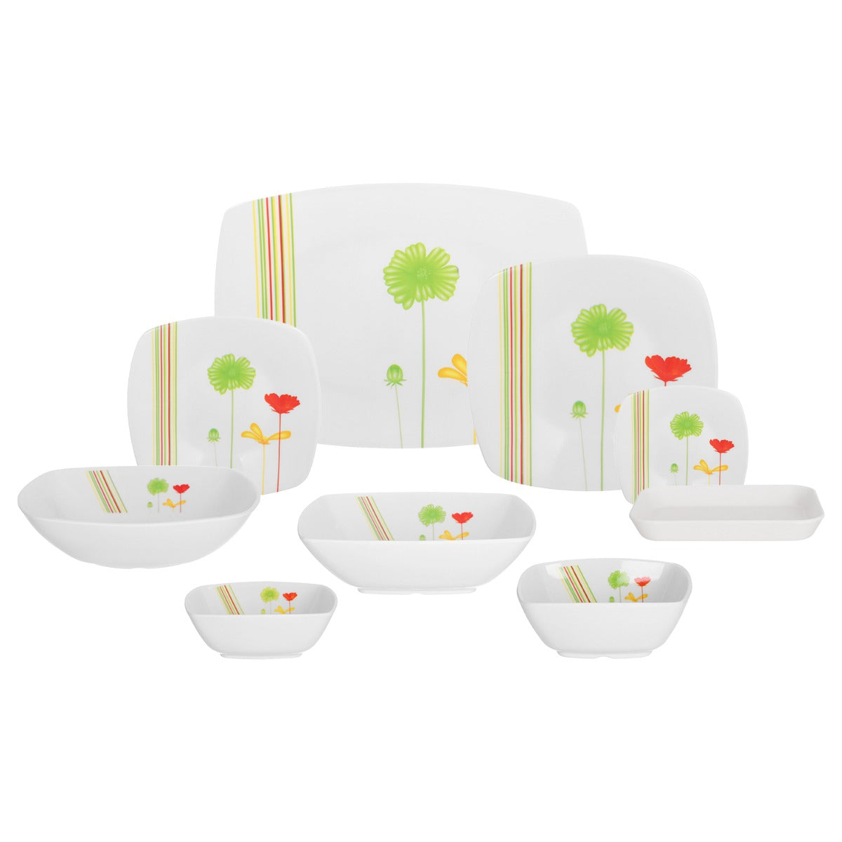 طقم عشاء ميلامين الشريف 38 قطعة - تصميم مدور