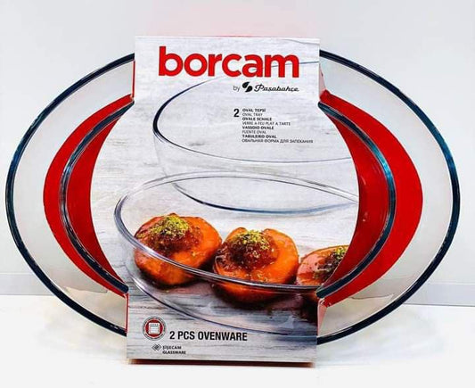 طقم بوركام 5 قطع داخل الفرن" أو "صواني بوركام زجاج حراري".
