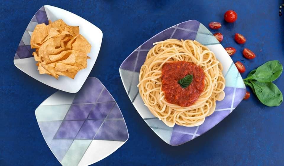 طقم عشاء ميلامين الشريف 38 قطعة - تصميم مدور