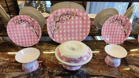 طقم ميلامين الشريف38 قطعة مدور