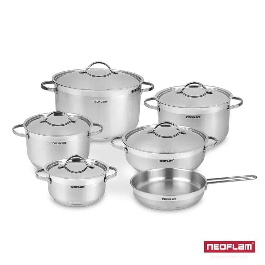 طقم حلل استانلس نيوفلام 11 قطعة - جودة عالمية وتصميم أنيق | Neoflam