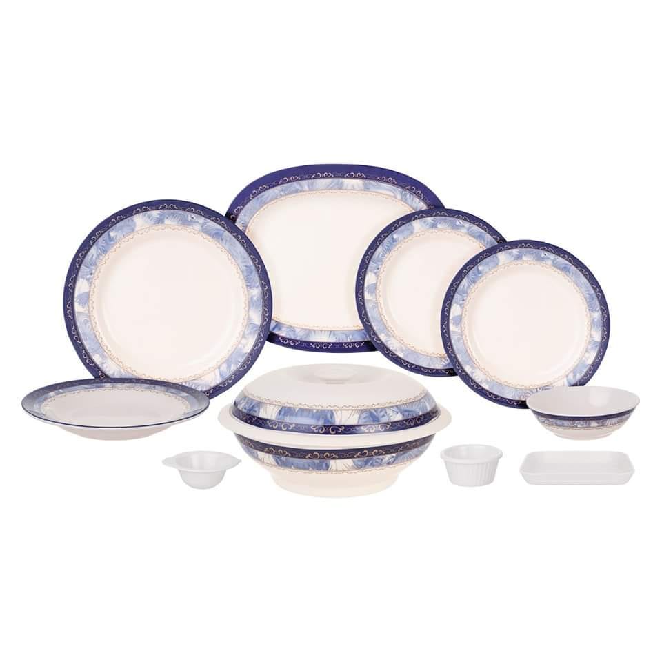 طقم عشاء ميلامين الشريف 38 قطعة (تصميم مدور مودرن) - أصلي