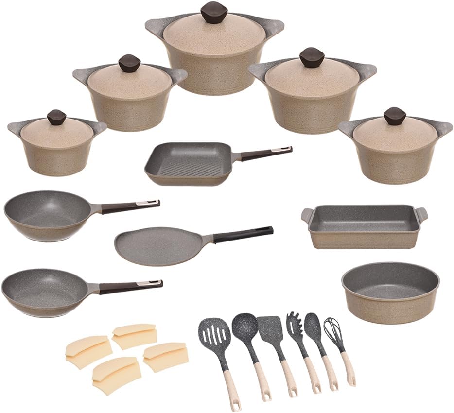 طقم طقم حلل جرانيت نيوفلام، 26 قطعه - وورم