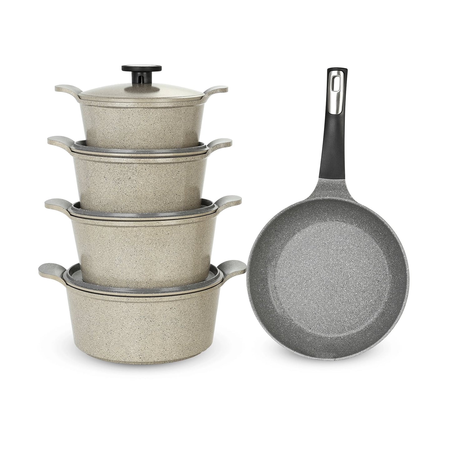 طقم حلل نيوفلام جرانيت كوري أصلي 9 قطع - متوفر بـ 4 ألوان عصرية