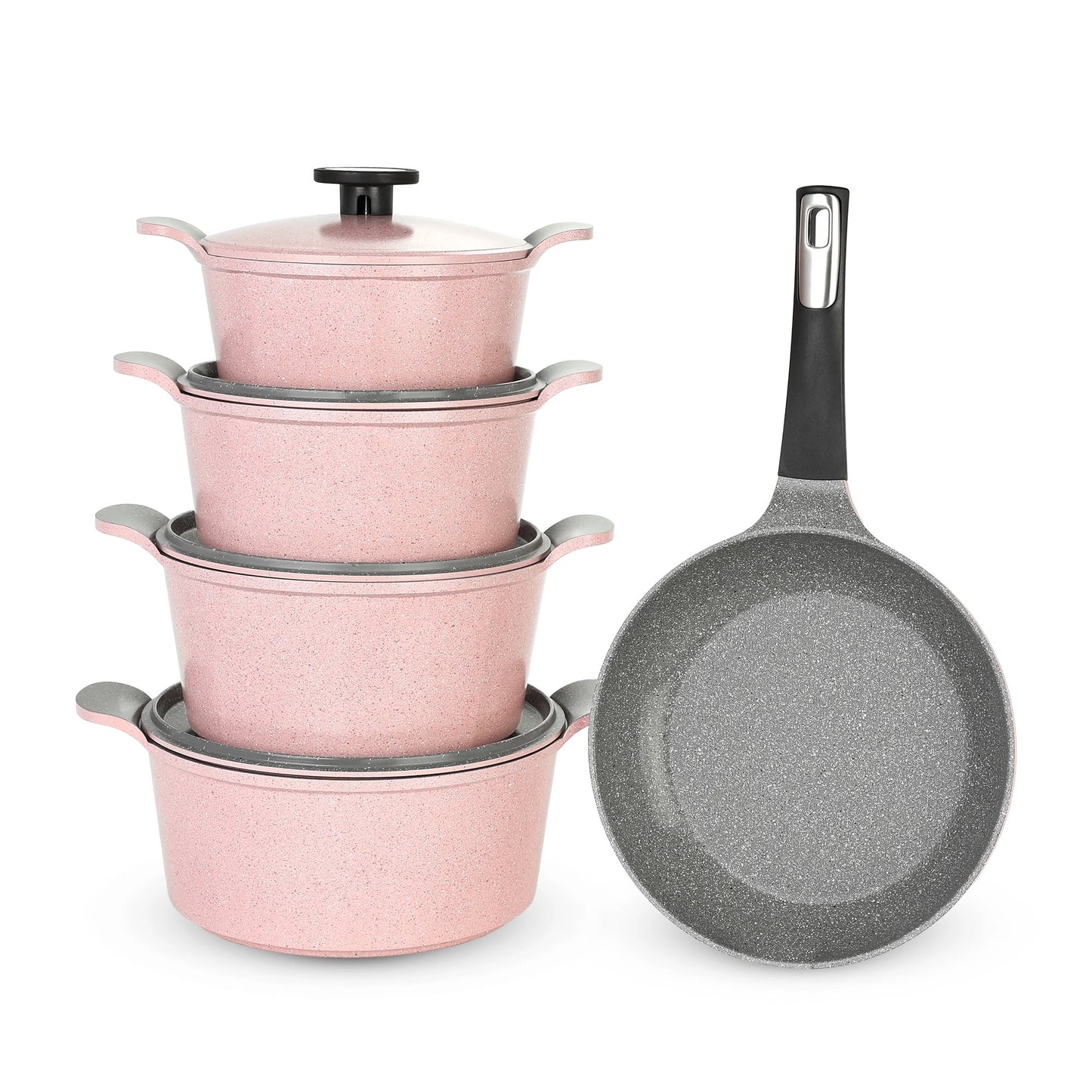 طقم حلل نيوفلام جرانيت كوري أصلي 9 قطع - متوفر بـ 4 ألوان عصرية