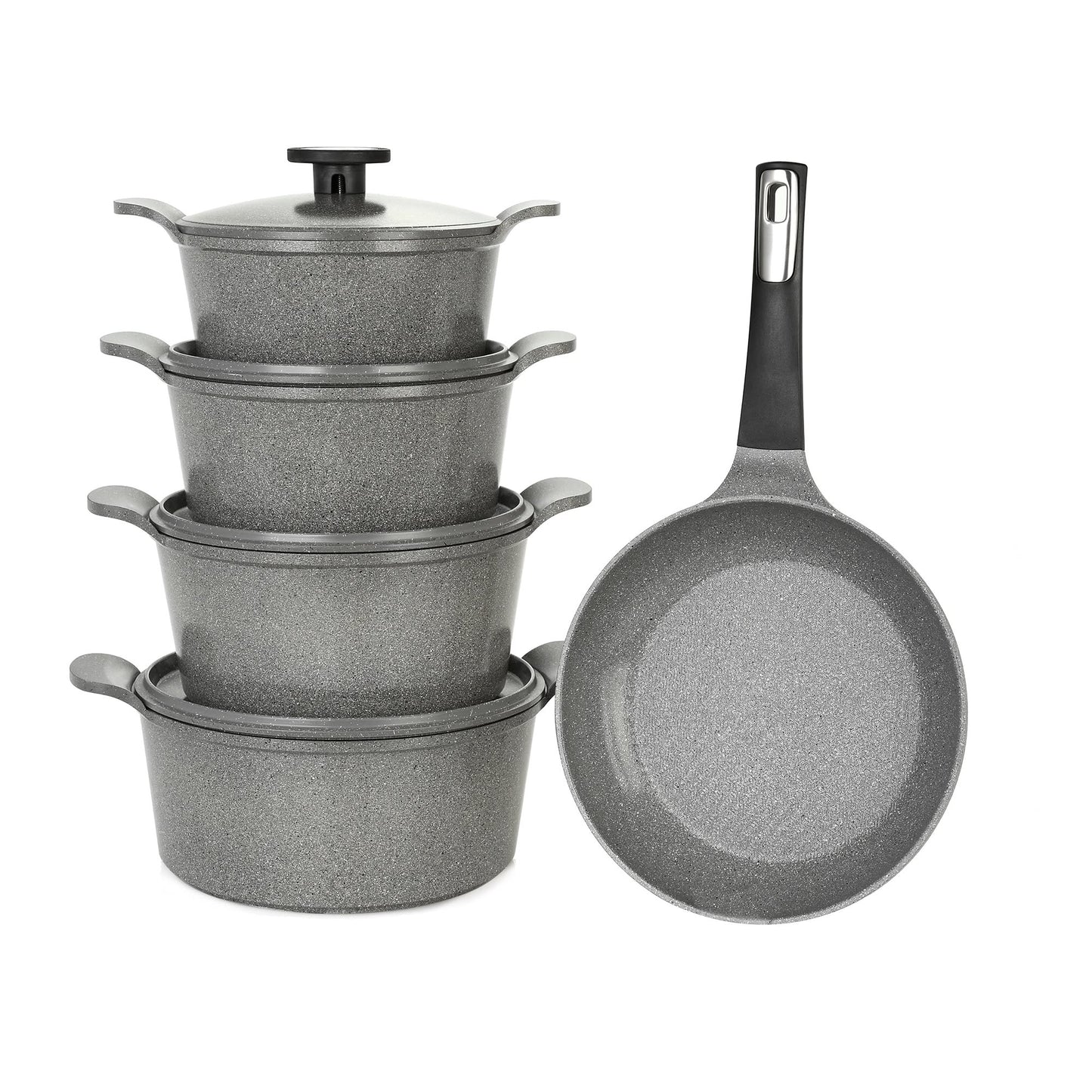 طقم حلل نيوفلام جرانيت كوري أصلي 9 قطع - متوفر بـ 4 ألوان عصرية