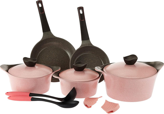 طقم جرانيت نيوفلام 10 قطع هو المنتج اللي الكل بيطلبه ومش بيستغنى عنه!
جودة كورية + تصميم أنيق + استخدام يومي مريح
وكمان هدية مميزة: 2 مغرفة توزيع على كل طقم!
متوفر بالألوان: الأسود – الروز – الكريمي
اختاري اللون اللي يليق بمطبخك
محتويات الطقم:
• 3 حلل جرانيت بمقاسات (18 – 20 – 24 سم)
• 2 مقلاية بمقاس (20 – 24 سم)
• طقم مسكات + 2 قطعة توزيع (هدية)