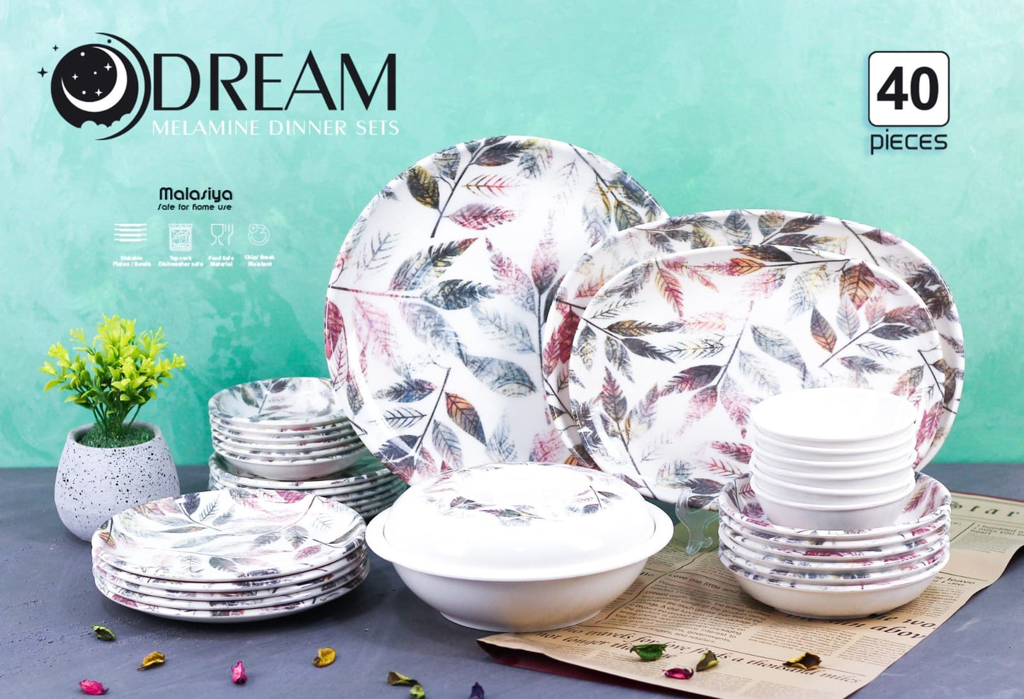 ميلامين دريم 40 قطعه اشكال مختلفه