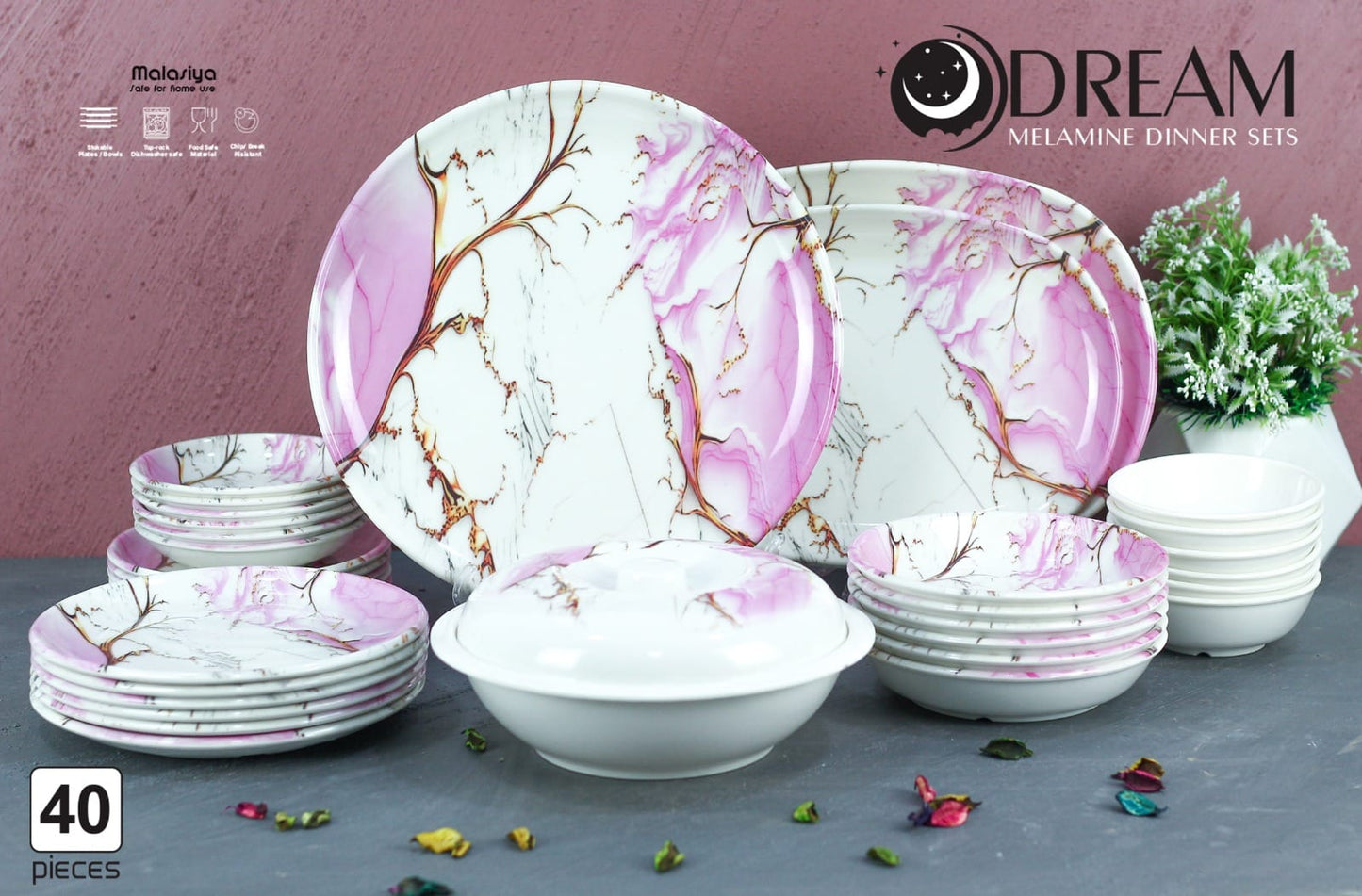 ميلامين دريم 40 قطعه اشكال مختلفه