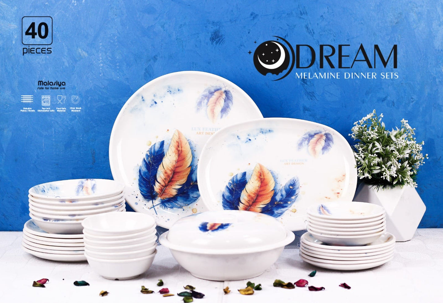 ميلامين دريم 40 قطعه اشكال مختلفه