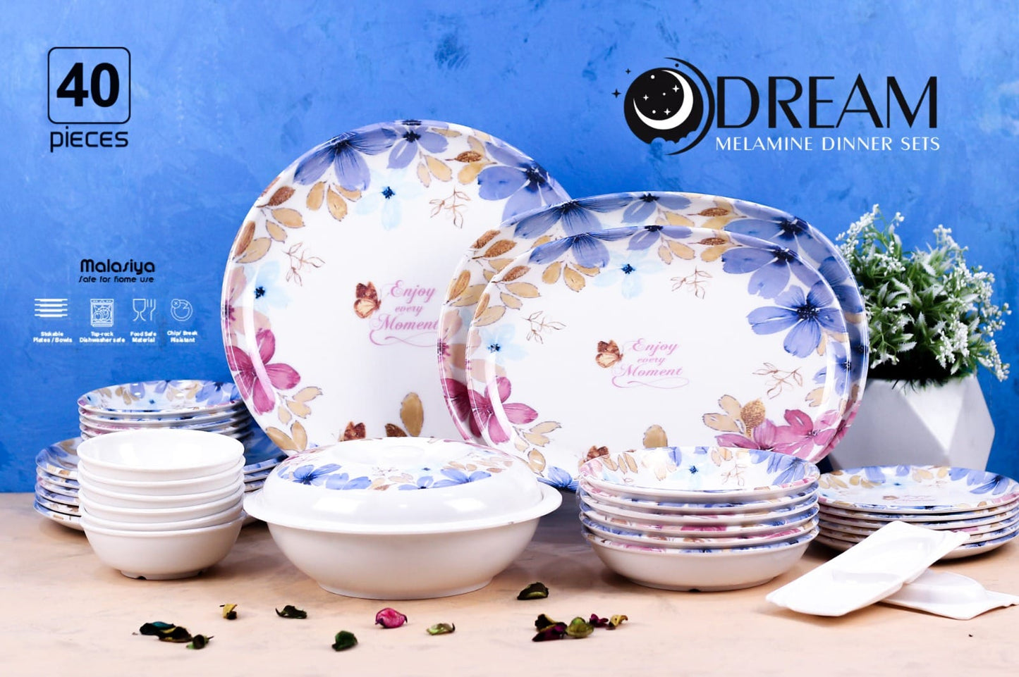 ميلامين دريم 40 قطعه اشكال مختلفه