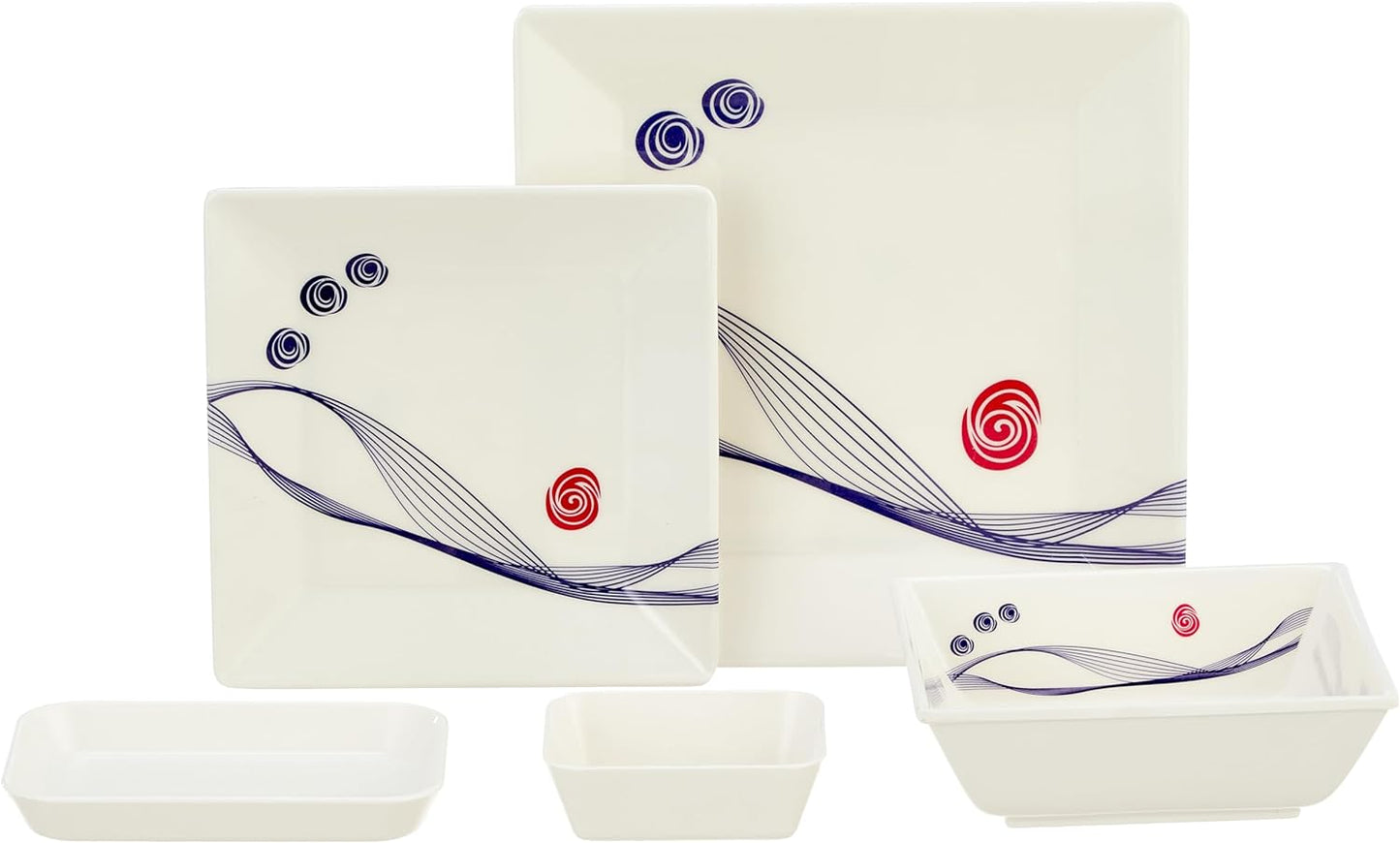 طقم عشاء ميلامين الشريف 38 قطعة - تصميم مدور