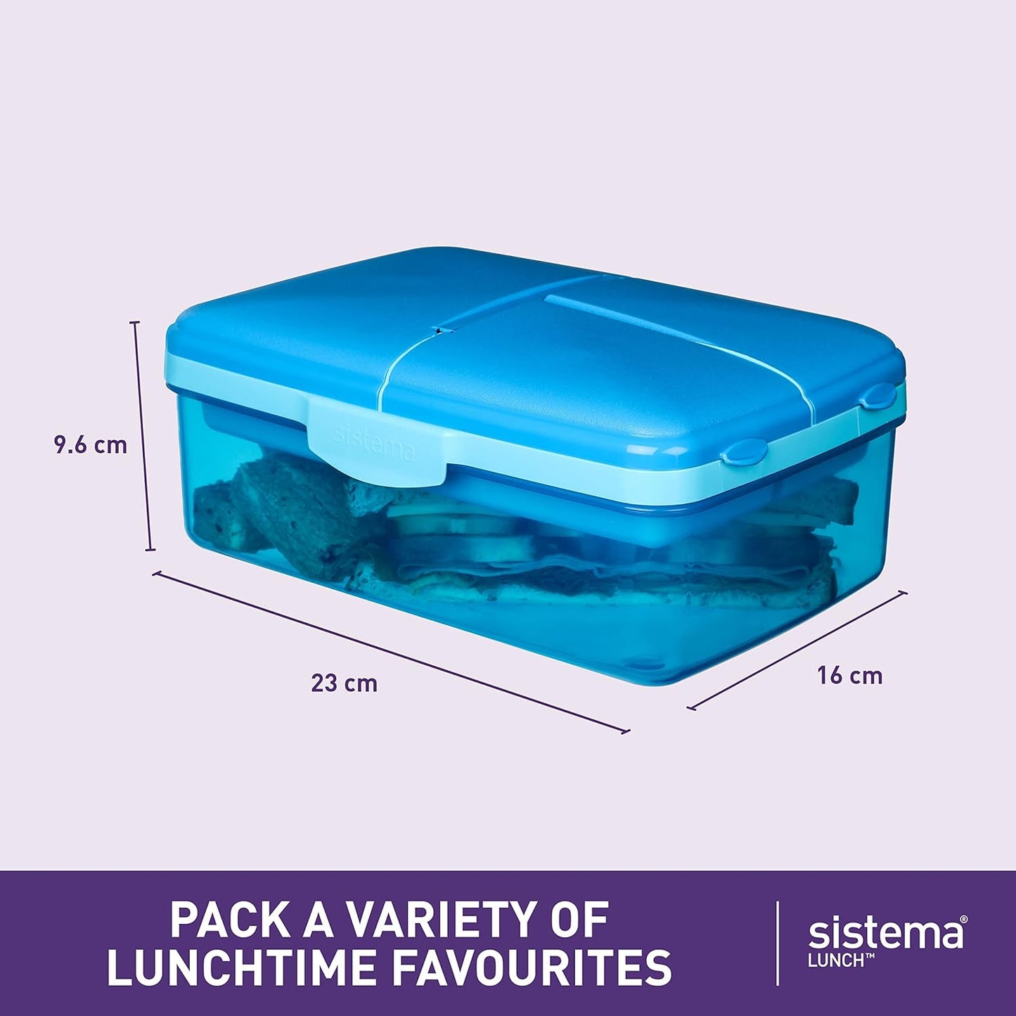 Sistema Quaddie Coloured lunch box 1.5 Liter