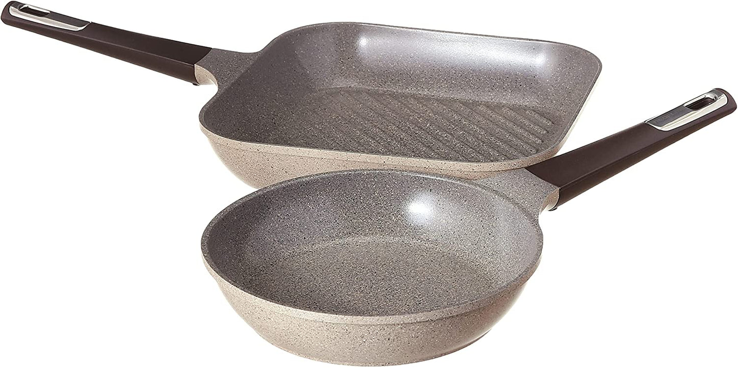 طقم حلل نيوفلام جرانيت كوري 12 قطعة - متوفر بلونين (الروز والوورم)