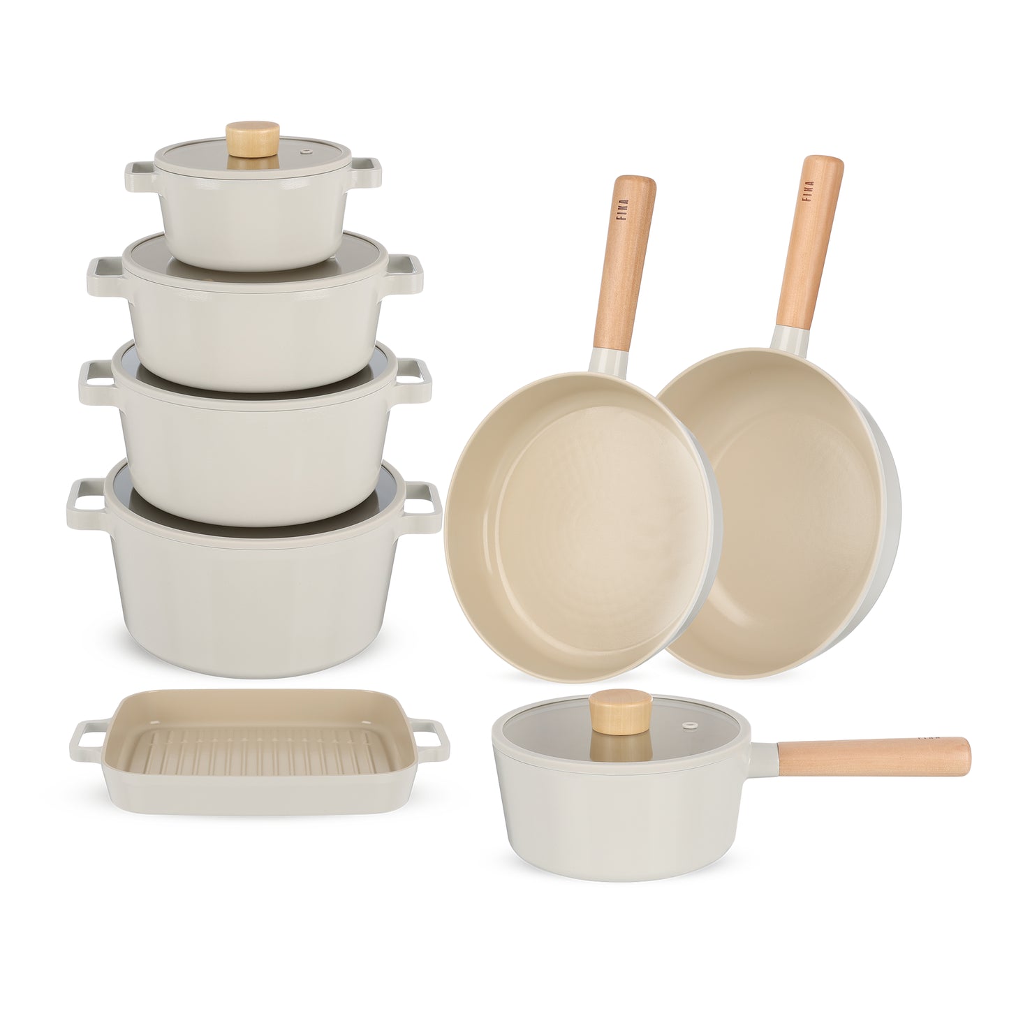 طقم نيوفلام فيكا -15 قطعه-اوف وايت