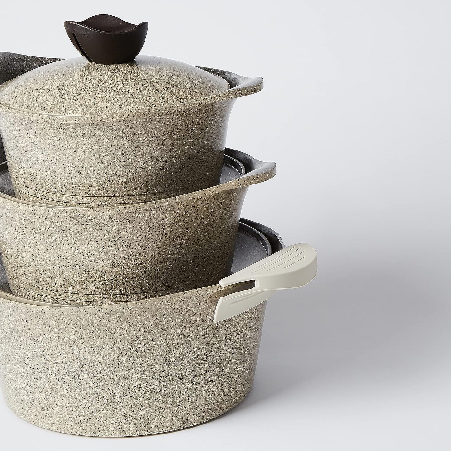 طقم حلل نيوفلام جرانيت كوري 12 قطعة - متوفر بلونين (الروز والوورم)