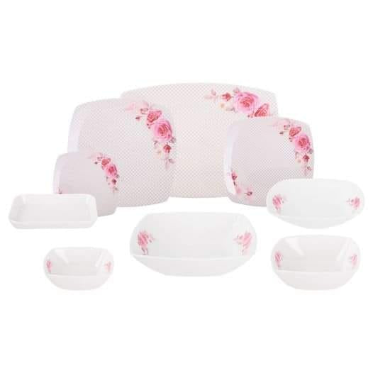 طقم عشاء ميلامين الشريف 38 قطعة - تصميم مدور