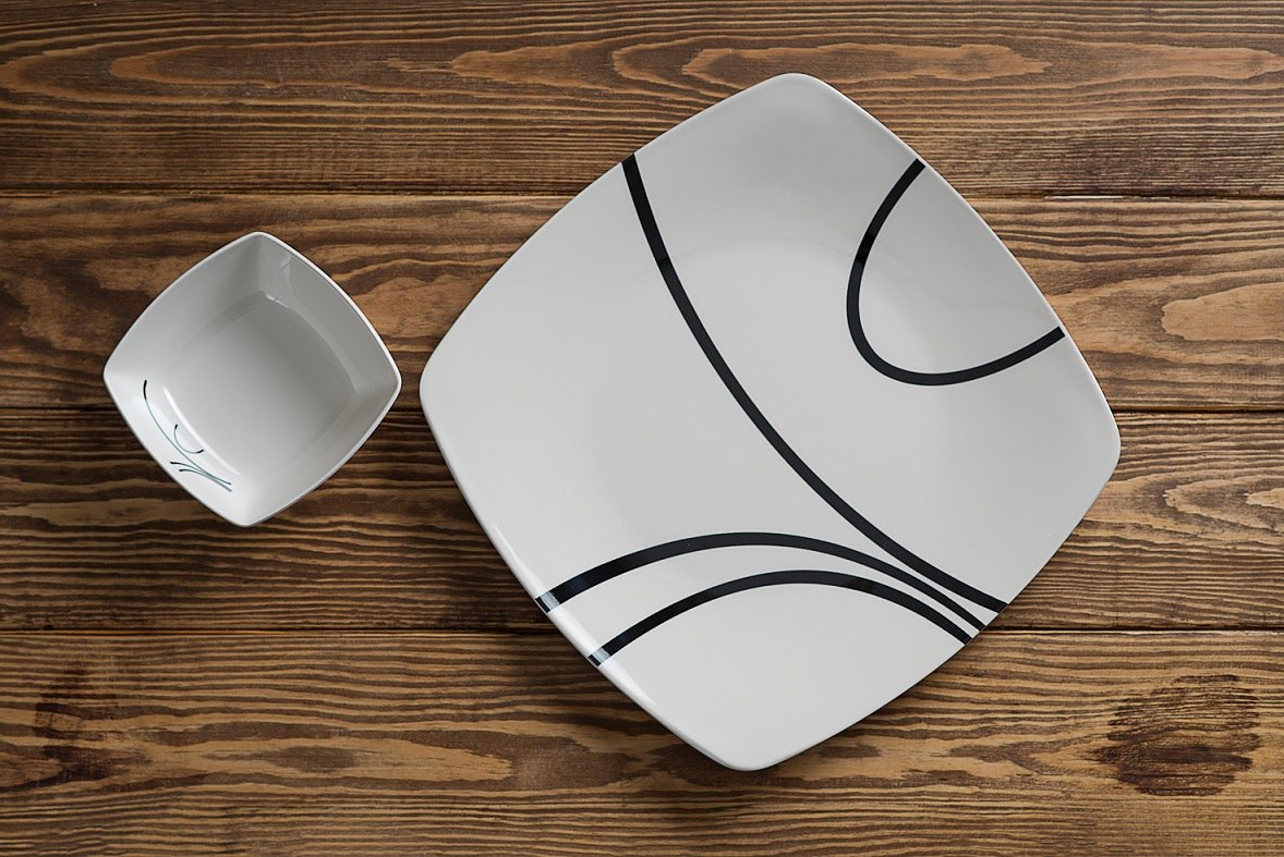 طقم عشاء ميلامين الشريف 38 قطعة - تصميم مدور