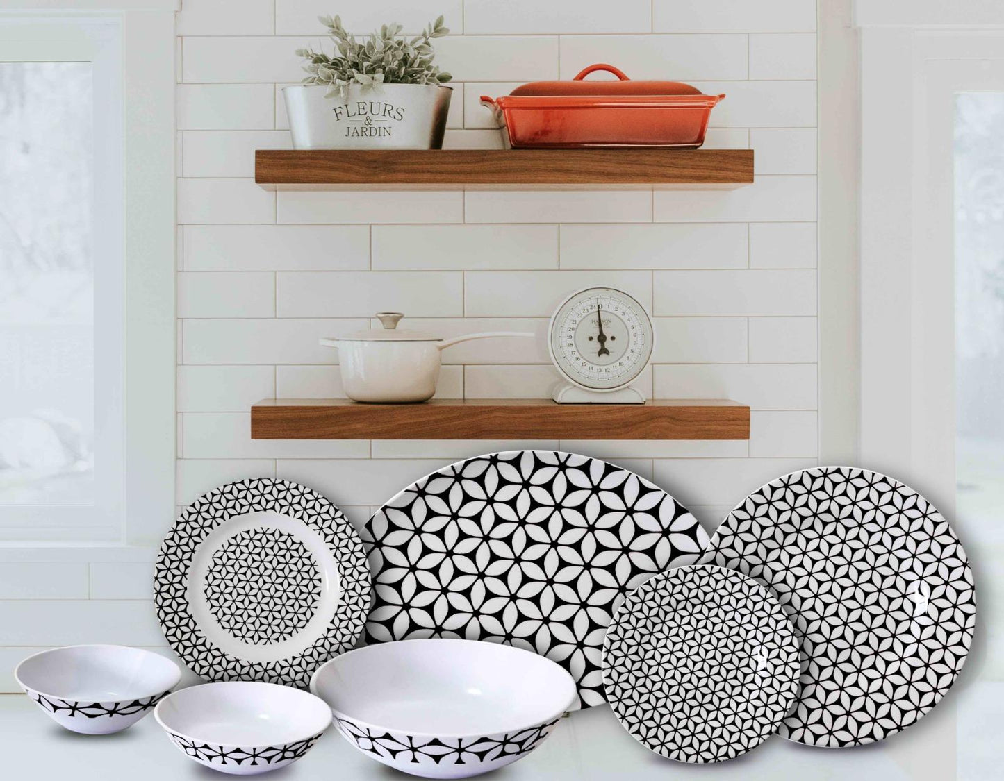 طقم ميلامين الشريف 40 قطعة مدور