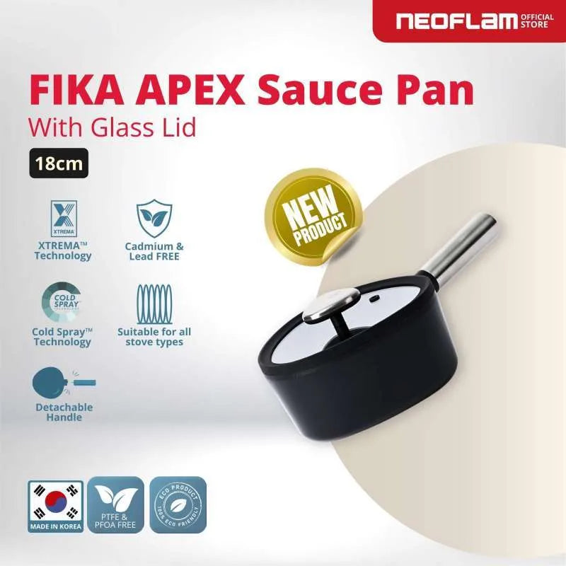 Fika Apex/كسرولة18سم+غطاء زجاج