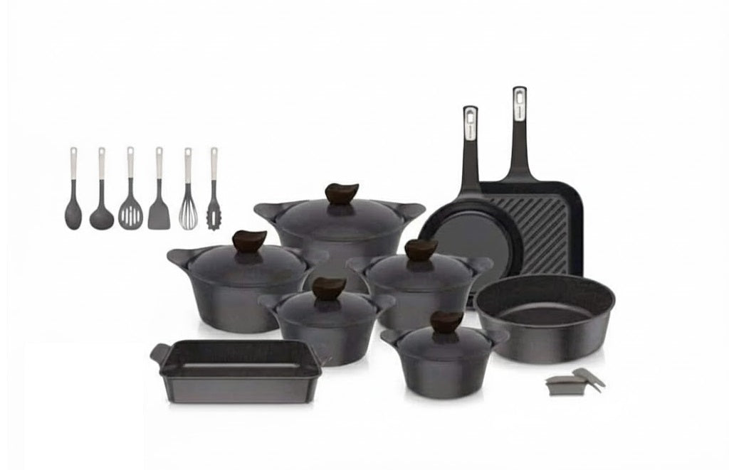 طقم حلل نيوفلام جرانيت كوري 20 قطعة أصلي - اسود